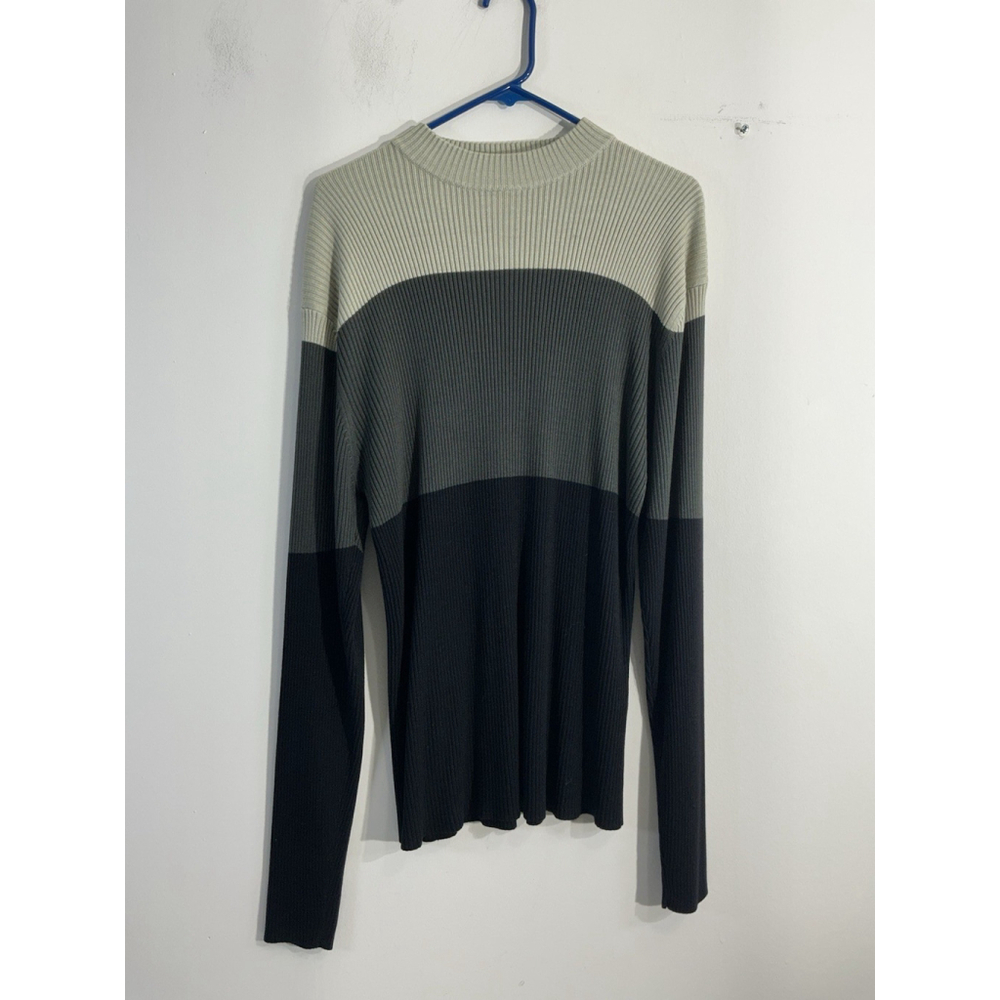 Mens Pavo Pullover Sweater Large Multicolor Long Sleeve Cable Knit